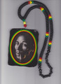 Red, Green & Gold : 32" Bob Marley Color Spliff Necklace & Wooden Pendant (Super Large Size)