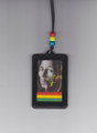 Red, Green & Gold : 32" Bob Marley Color Spliff Necklace & Wooden Pendant (Small)