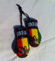 Black Red Green & Gold : Lion Of Judah Mini Boxing Gloves