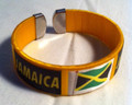 Black Green And Gold : Jamaica Flag Bracelet/Bangle/Wristband (Gold)