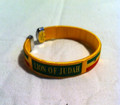 Red Green And Gold : Lion Of Judah Flag Bracelet/Bangle/Wristband ( Small Gold) 