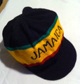 Knitted Jamaica Rasta Large Peak Cap (Black)