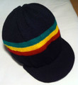 Knitted Rasta Large Peak Cap (Black) 2