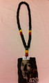 Red, Green & Gold : 34" Bob Marley 420 Color Spliff Necklace & Wooden Pendant (Super Large Size Deluxe)