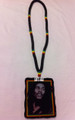 Red, Green & Gold : 34" Bob Marley Rasta Smile Necklace & Wooden Pendant (Super Large Size Deluxe)