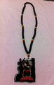 Red, Green & Gold : 34" Africa Fist Black Power Necklace & Wooden Pendant (Super Large Size)