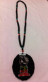 Red, Green & Black : 34" Africa Fist Power Necklace & Wooden Pendant (Super Large Size Deluxe)