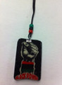 Red, Green & Black : 34" Africa Fist Black Power Necklace & Wooden Pendant (Small)