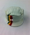 Plain White Cap (Red, Green & Gold Stripes)