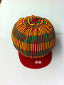 Knitted Rasta Large Peak Cap (Red With Red, Green & Gold Stripes)