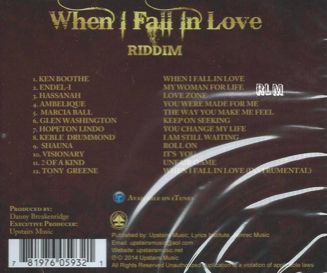 When I Fall In Love Riddim : Various Artist CD - Reggae Land Muzik