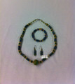 Ghana Krobo Glass Powder Beads : Necklace, Bracelet & Earring (Jewelry Set)