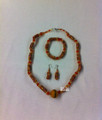 Ghana Krobo Glass Powder Beads 4 : Necklace, Bracelet & Earring (Jewelry Set)
