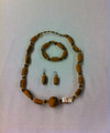 Ghana Krobo Glass Powder Beads 5 : Necklace, Bracelet & Earring (Jewelry Set)