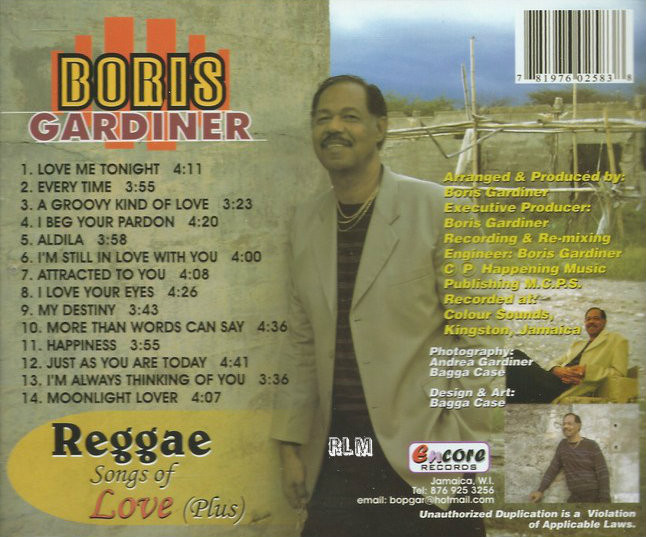 Boris Gardiner : Reggae Songs Of Love (Plus) CD - Reggae Land
