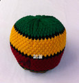 Knitted Rasta Beanie - Red, Black, Green & Gold : Large