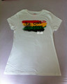 One Love - Stripe Ladies : T Shirt (White)