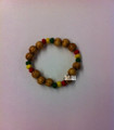 Rasta Colors Wooden Bracelet : Red, Green And Gold