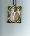 Emperor Haile Selassie - 36" Classic Black & White : Necklace & Wooden Pendant (Super Large Size Deluxe)