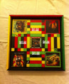 Ludo Board & Draughts Board - Black, Red, Green & Gold : King Lion Heart (Custom - Large)