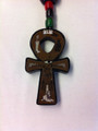 Wooden Beaded Necklace & Wooden : Ankh Cross Pendant (Brown)