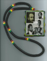 Emperor Haile Selassie - 36" Classic Collage : Necklace & Wooden Pendant (Super Large Size Deluxe)