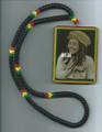 Bob Marley - 36" Khaki : Necklace & Wooden Pendant (Super Large Size Deluxe)