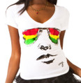 Rasta Glasses - Cooyah Women's T-Shirt (White)