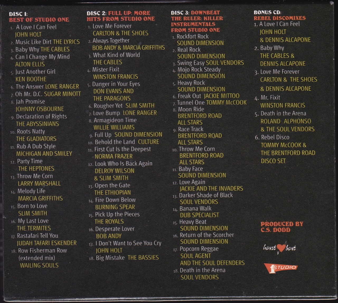 The Best Of STUDIO ONE - Collection 4CD - Reggae Land Muzik Store