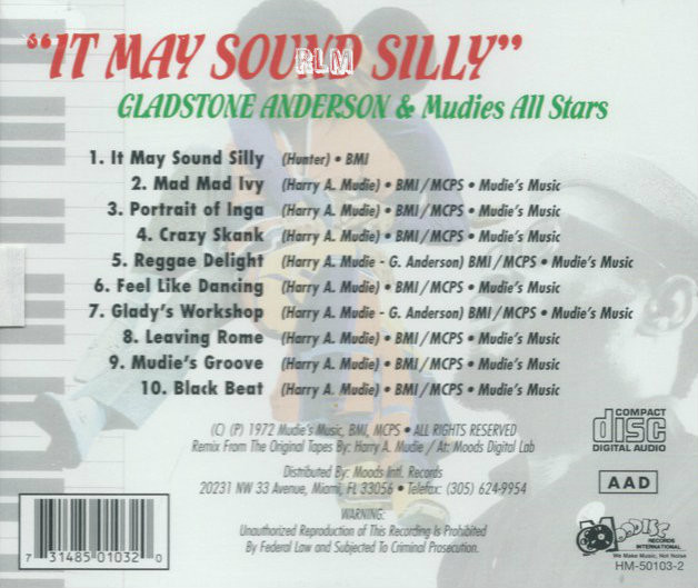 Gladstone Anderson  Mudies All Stars It May Sound Silly CD Reggae Land  Muzik Store