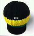 Knitted : Jamaica Hat (Black, Green & Gold)