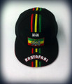 Rastafari & Lion Of Judah Flag : Ball Cap (Black)