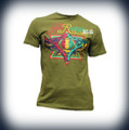 Jah Rock : Jah Rastafari Star - T Shirt (Olive Green)