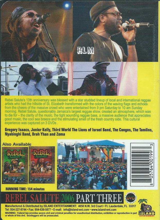 REBEL Salute - 2006 Part Three : DVD - Reggae Land Muzik Store