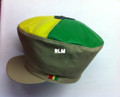 Custom Cloth Large Rasta Peak Hat - Kahki/Red/Green/Gold