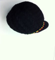 Knitted : Rasta Hat (Black/Rasta Stripe)