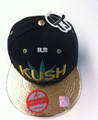 Kush - Snapback Gator Skin Bill : Ball Cap/Hat (Black/Gold)