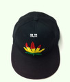 Rasta Color Weed Leaf : Ball Cap/Hat (Black)