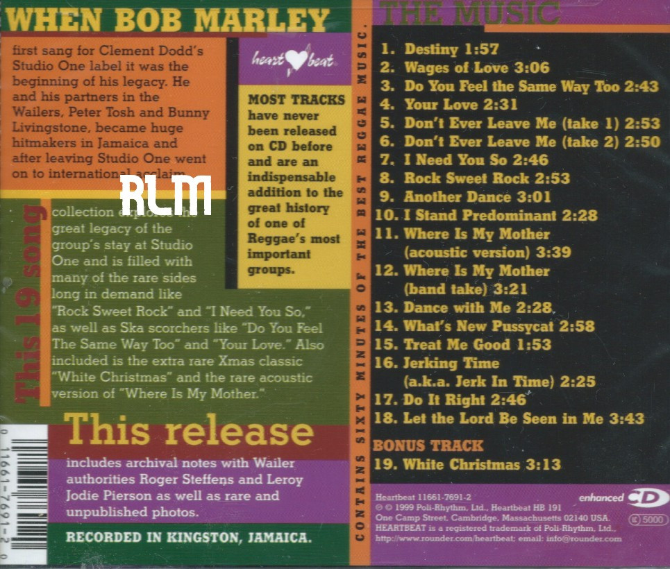 米LP Bob Marley &amp;amp; The Wailers Destiny - Rare Ska Sides From Studio 1 HB191 Heartbeat Records (2), Heartbeat Records (2) /00260 Bob Marley & The Wailers – Destiny - Rare Ska Sides From