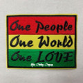 Rasta - One People/One World/One Love : Embroidered Patch (Large)
