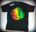 Red, Green & Gold Lion On Black - T Shirt