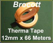 Adhesive Yellow Therma Tape - 12mm x 0.060mm x 66m