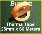 Adhesive Yellow Therma Tape - 25mm x 0.060mm x 66m