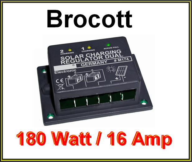 Solar & Charge Regulator - 16 Amp (180 Watt) - Brocott UK