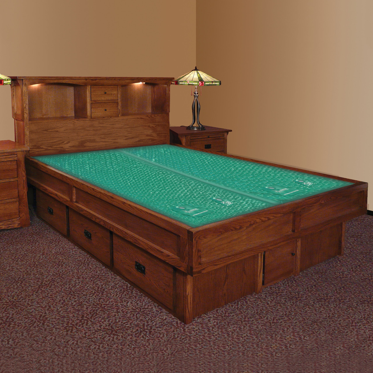 Mission Creek Waterbed W Bookcase Headboard Waterbed Bargains