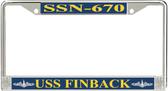 USS Finback SSN-670 License Plate Frame
