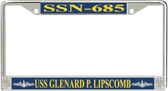 USS Glenard P. Lipscomb SSN-685 License Plate Frame