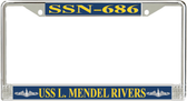 USS L. Mendel Rivers SSN-686 License Plate Frame