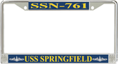 USS Springfield SSN-761 License Plate Frame