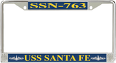 USS Santa Fe SSN-763 License Plate Frame